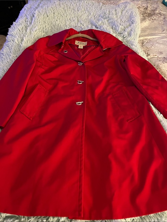 London Fog Jackets & Blazers - FOG by LONDON FOG RED/ SILVER TOGGLE COAT NEW SIZE S